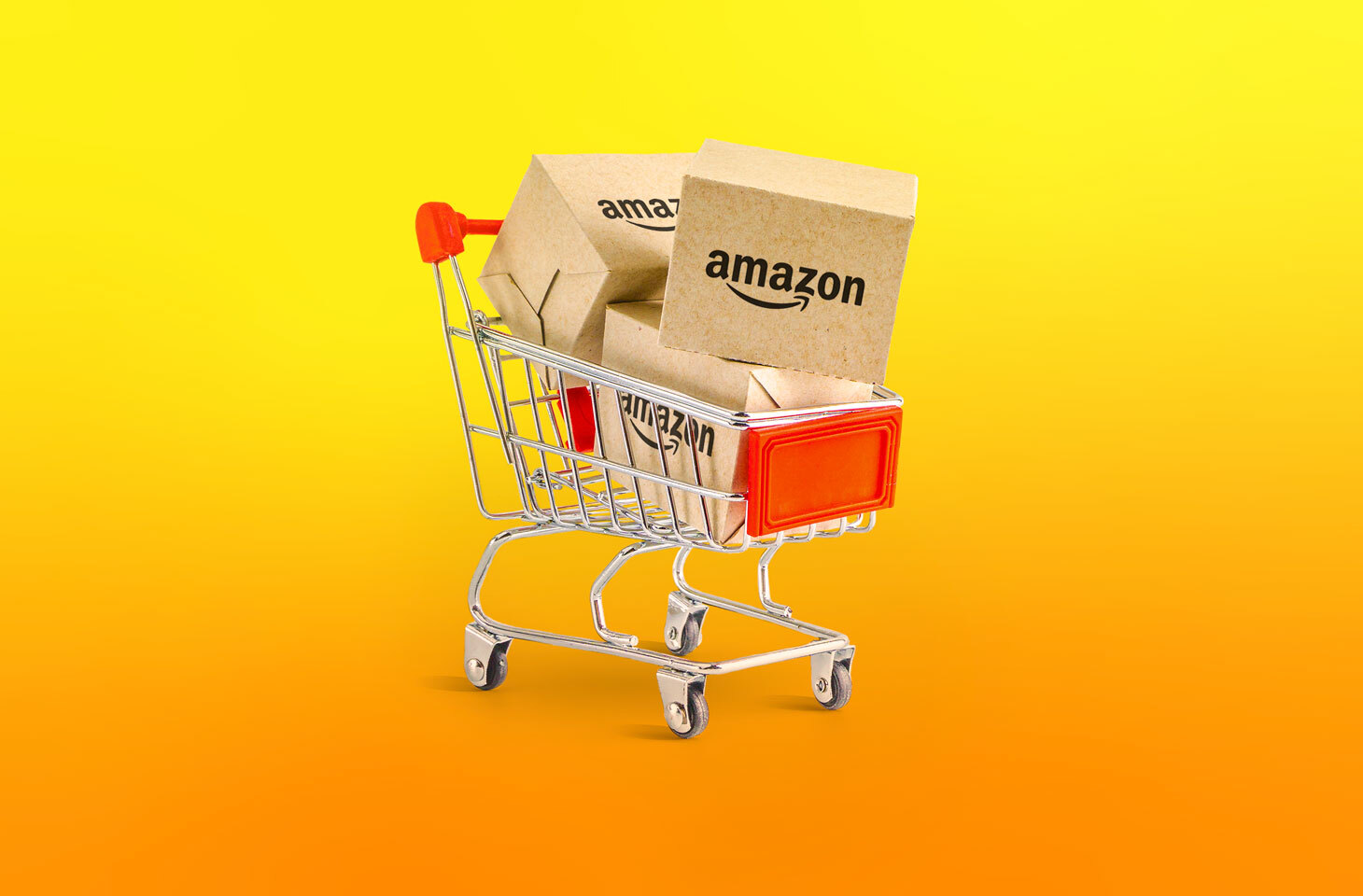 Shopping Carts with Amazon Boxes