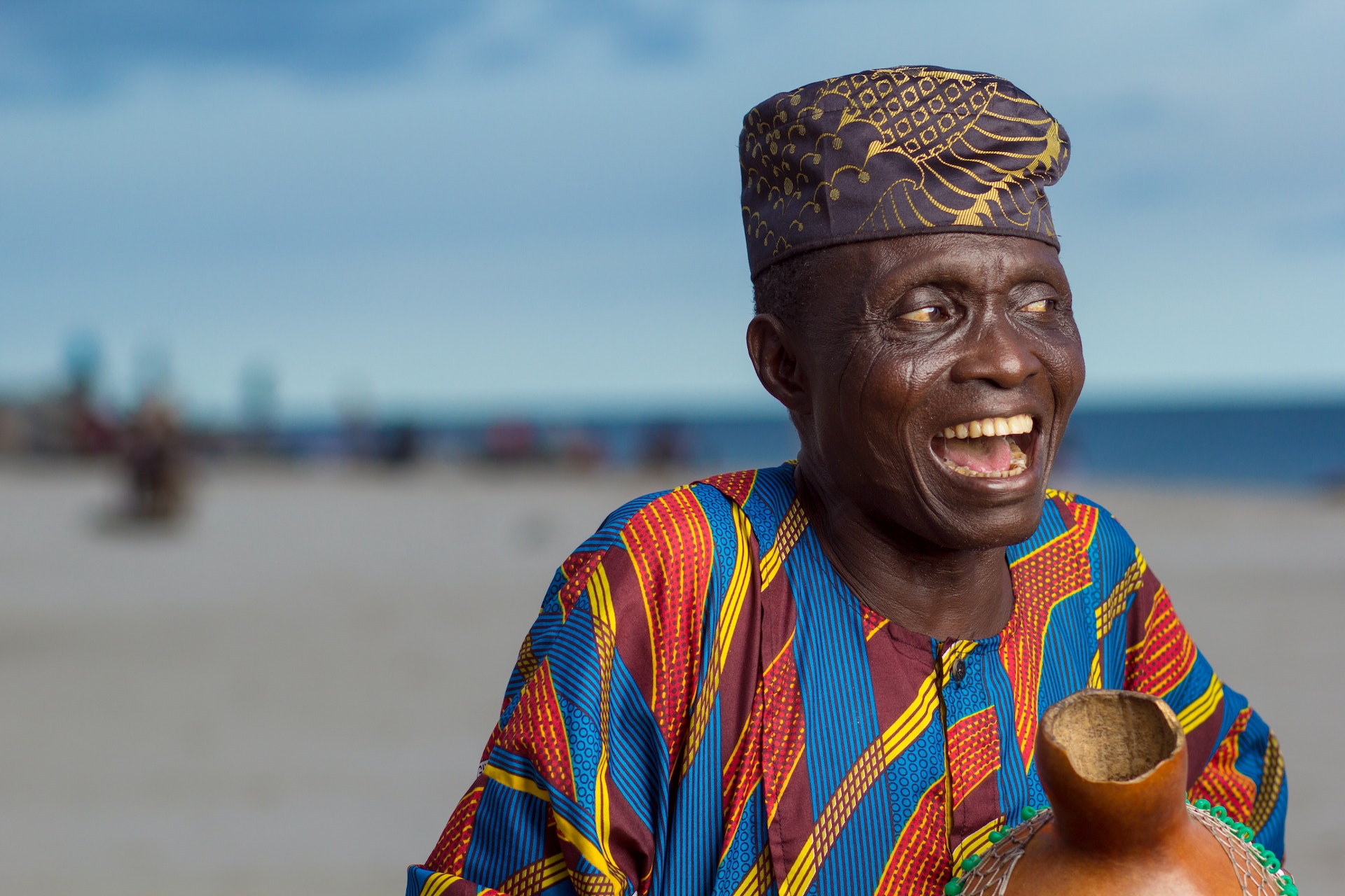 Man Wearing Yoruba Cap