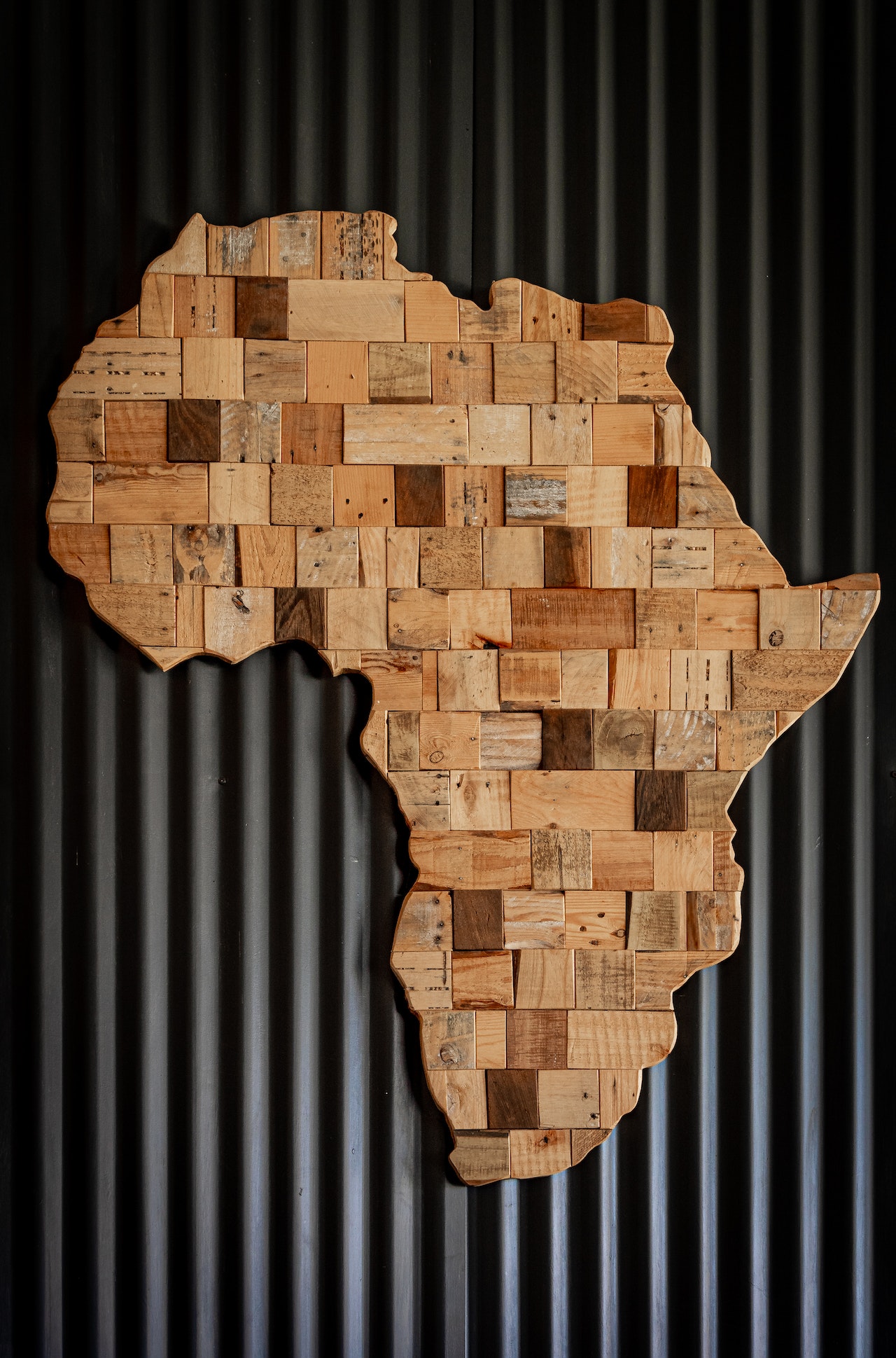 African Map Made of Wood