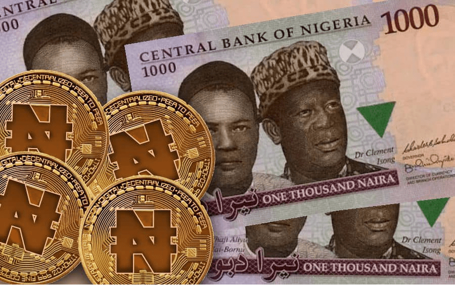 Enaira and naira banknote