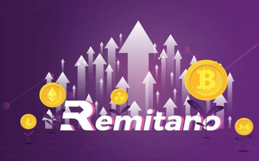Remitano logo showing a modern design and cryptocurrency elements