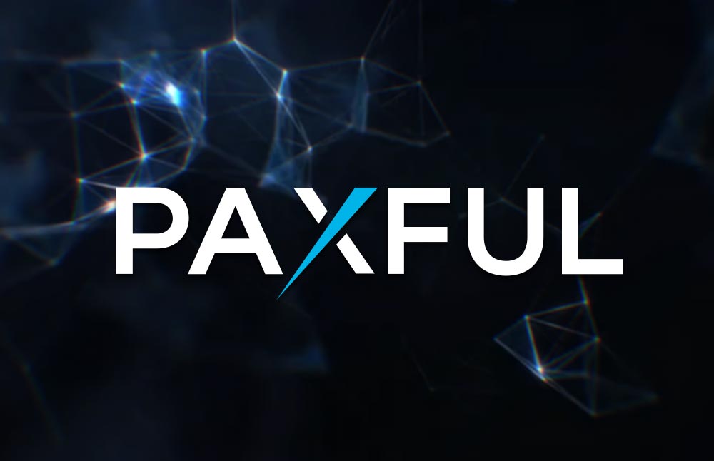 Paxful logo displayed on a black background